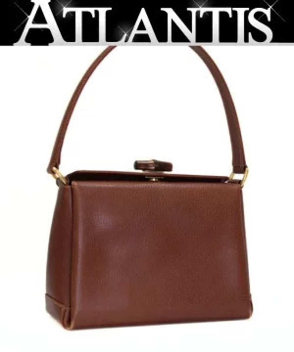Gucci Bamboo Turnlock Handbag Leather Brown